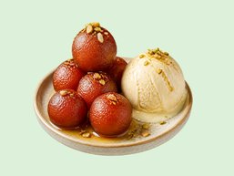 Gulab Jamun with Vanilla Ice Cream