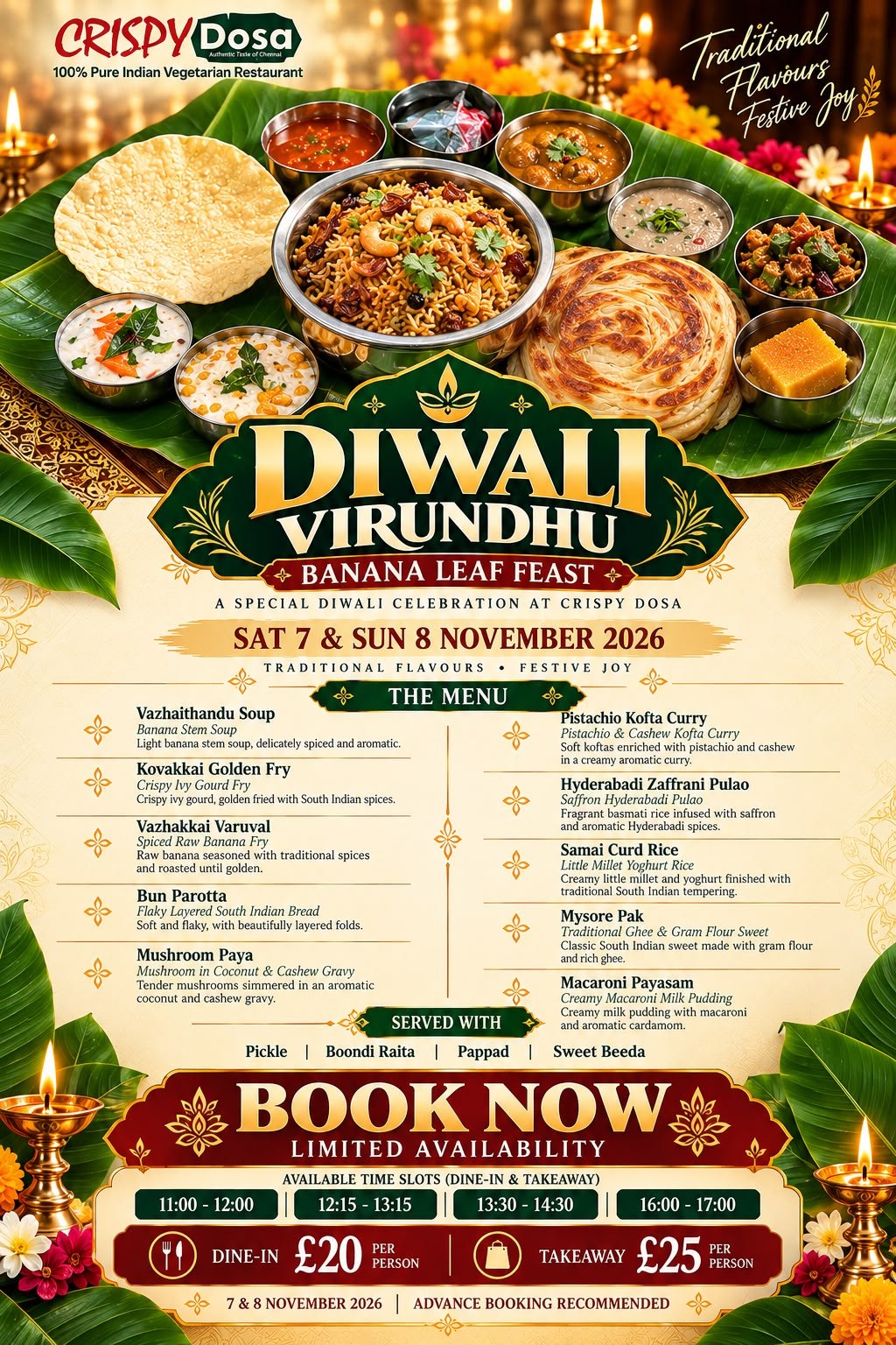 Diwali Virundhu — Banana Leaf Feast menu